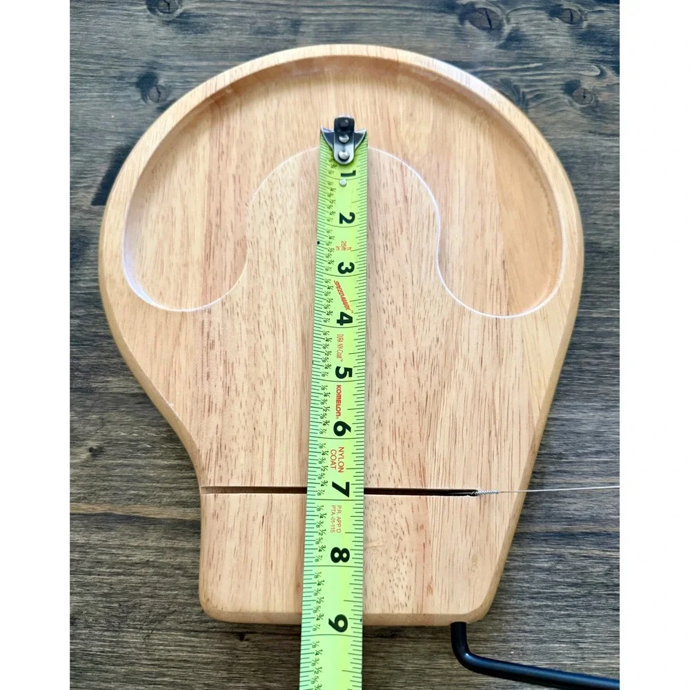 Cheese Slicer Board Tan Excellent Wood Wire Cutter Tray